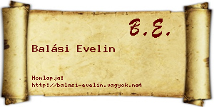 Balási Evelin névjegykártya