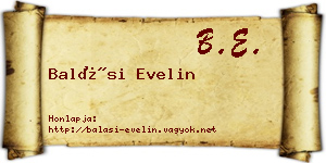 Balási Evelin névjegykártya